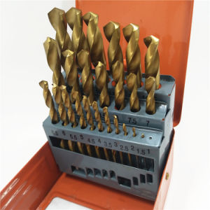DIN338 HSS Drill Bit Kit Tool Metal Box for Metal Titanium Drill Bit Set M2 High Speed Steel HSS, for Steel, Alloy and Other Hard Metals