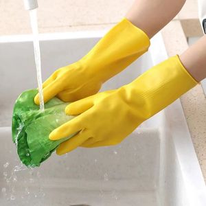 Household Yellow Protective Latex Gloves: Non-Slip, Soft, Food-Safe Cleaning Companion