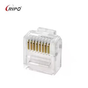 High-Speed Single Row CAT6 UTP Short Body RJ45 Connector with T Sleeve for Round Cable - Ideal for Industrial Networking