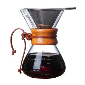 Reusable Stainless Steel Permanent Filter Pour Over Coffee Machine with Borosilicate Glass