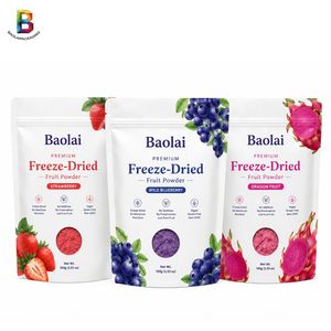 Custom Printed High Barrier Al Foil Nutra Pouch Salad Freeze-Dried Fruit Powder Bag Stand up Pouch for Superfood