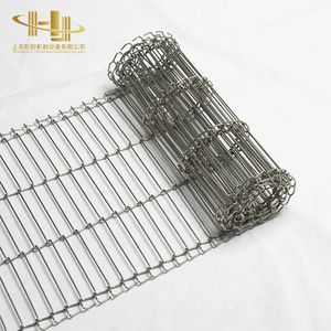 Herringbone Honeycomb Conveyor Transmission Belts Made 304 316 Stainless Steel Wire Mesh Belt Oven Bakery