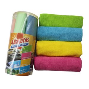 Supplier Detailing 200GSM 300GSM 4PC Microfibre Kitchen Home Cleaning Towel with PVC Pack