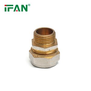 Ifan DIN 16892 OEM Pex Compression Fitting 16-32mm Male Thread Socket Brass Pex Pipe Fittings