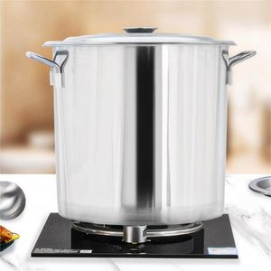 Daosheng Commercial Stainless Steel Double Ear High Stock Pot with Lid