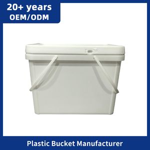 Clear White Food Grade PP 5 Gallon 20L Plastic Pail Clear Bucket with Lid and Handle