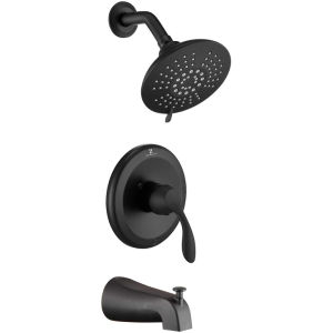 Aquacubic Black Pressure Balance Valve Upc Watersense Wall Mounted Concealed Bathroom Shower Faucet Trim Kit
