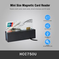 3 Tracks USB Mini Portable Magnetic Stripe Card Reader with Free Sdk (HCC750U-06)