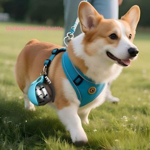 Outdoor Travel Foldable Pet Water Kettle 304 Stainless Steel Plastic Portable Drinking Bottle for Puppy Kitten Dogs Cats