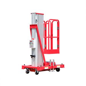 Compact Single Mast Aluminum Lift 6m 8m Hydraulic Aerial Work Platform Portable Man Lift