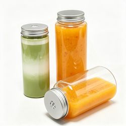330ml 350ml 500ml Clear Pet Plastic Bottle for Juice Milk Tea Coffee Soda Beverage Drink Pet Juice Bottle with Screw Lid