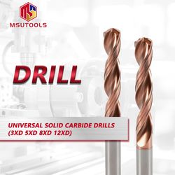 3xd 5xd 8xd 3-20mm Solid Carbide Twist Drill Straight Shank Tialn Coated CNC Drill Bit for Metal Drilling
