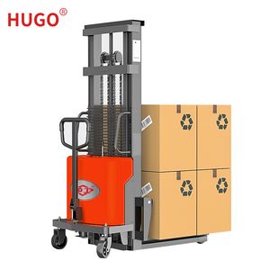1ton 1000kg Lifting 1.6m Semi Electric Stacker Pallet Stacker Walking Type Forklift