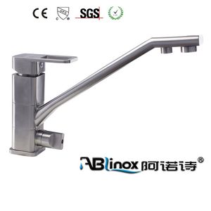 High Quality OEM Kitchen Stainless Steel Casting Basin Three Way Pure-Faucet