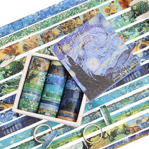 Van Gogh Oil Painting Series Notebook & Washi Tape Gift Set Creative DIY Notebook Materials & Decorative Stickers