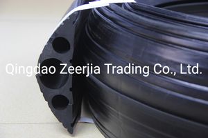 Black Rubber Cable Protector with 3 Channels Rubber Code/Wire Protector