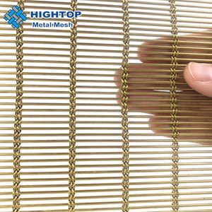 Golden Decorative Flexible Metal Rod Cable Woven Wire Drapery for Room Divider