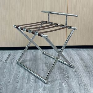 Foldable 201 Stainless Steel Luggage Rack with Back Support