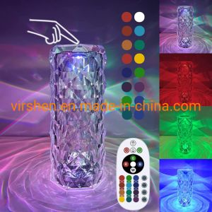 Indoor Decorative Room Restaurant Touch Portable Acrylic Crystal Bedside Rechargeable LED Table Lamp Modern Table Lamps Crystal Bedside Lamps for Bedroom