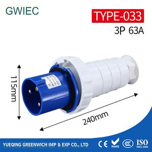 240V Industrial Electrical Gwiec Plug Male Female 63A Socket with Low Price