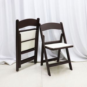 Wholesale Outdoor Garden Chairs Brown White Resin Wedding Wimbledon French Japanese Folding Chairs for Events Party