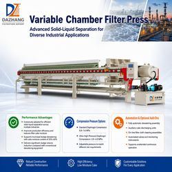 Dazhang High-Efficiency Program Controlled Diaphragm Membrane Filter Press for Mining, Chemical, Wastewater Treatment and Sludge Dewatering Industries