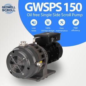 11.2m³/h (60Hz); 9.4m³/h (50Hz) 100% oil free scroll vacuum pump