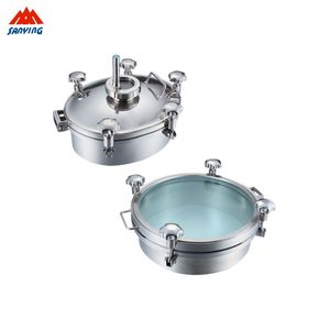 Round Stainless Steel Pressure Tank Manhole Cover with Window Sight Glass