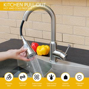 High Quality Stainless Steel Pull out Spray Tap Kitchen Faucets