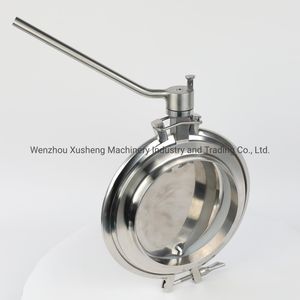 Food Grade Stainless Steel SS304 Sanitary Manual Powder Butterfly Valve
