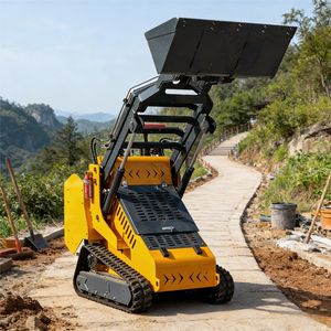 Durable Hydraulic Skid Steer Loader with Forklift Capabilities for Snow Removal and Road Maintenance