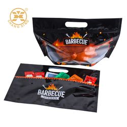 Custom Printed Zipper Plastic Rotisserie Hot Grill Roasted Chicken and Deli Meat Moisture Proof Stand up Packaging Bag with Outer Pocket