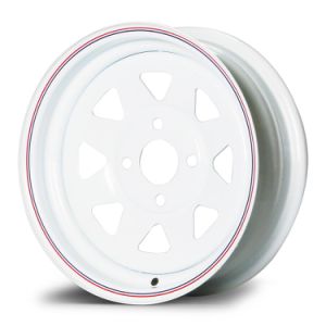 8spoke 1480lbs 4-4.0 PCD White Painted Galvanized 13 15 16 Inch Trailer Alloy Steel Wheel Rim for Marine Boat Utility Camper Catering Cattle RV