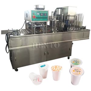 High Automation Yogurt Cup Filling Machine / Automatic Cup Filling Sealing Machine