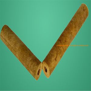 Pre-Cut Acoustic Thermal Insulation Materials Density 120kg/M3 Thickness 100mm Rockwool Rock Wool Tube with aluminum Al Foil for Industrial Heat Tubes