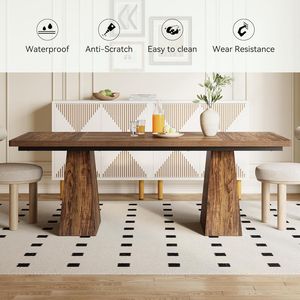 Long Service Life OEM/ODM Custom Modern Walnut Wood Dining Table