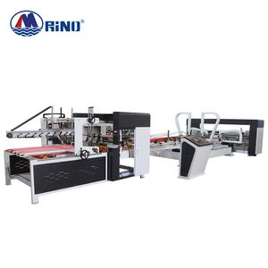 PLC Control Corrugated Paperboard Carton Box Folder Gluer Machine