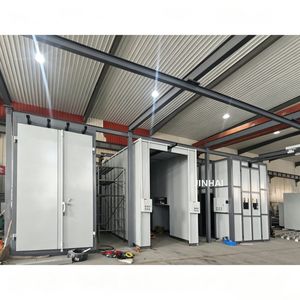 Jinhai Manual Overhead Conveyor System Powder Coating Line with Sandblasting Room Powder Spray Booth and Curing Oven for Large Workpieces