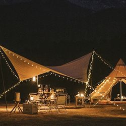 Premium Waterproof LED Camping String Lights Decorative Tent Patio Outdoor Ambience Lighting