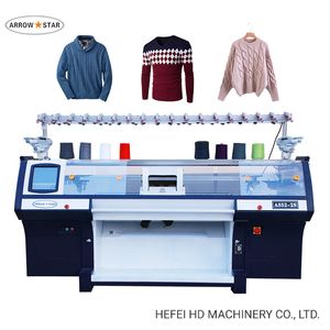 Computerized Flat Sweater Jersey School Uniform Scarf Hat Beanie Blanket Knitting Machine From Chinese Brand Arrow Star Double System Fully Jacquard 10% off
