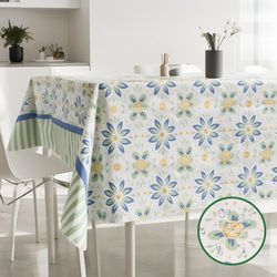 PEVA Tablecloth with Flannel Backing, Vinyl, Printed, Waterproof, Plastic, Environmental Friendly
