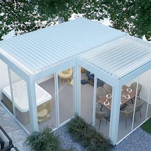 Outdoor Electric Waterproof Aluminium Canopy Garden Louvered Roof Aluminum Bioclimatic Motorized Pergola