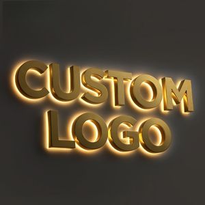Custom Gold 3D Letter Shop Signboard Signage Backlit Building Business Channel Signs Logo Outdoor Storefront LED Letter Sign
