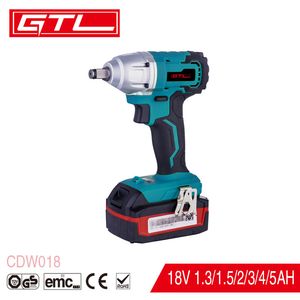 18V Li-ion Battery Rechargeable Cordless Brushless Impact Wrench with LED Light