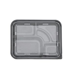 Recyclable Plastic 4 Compartments Food Container Takeaway Lunch Box