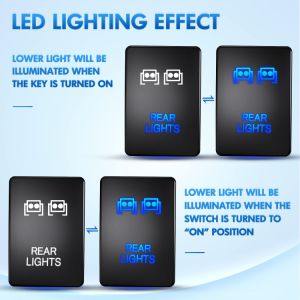 for Toyota Landcruiser Yaris RAV4 Blue LED Light Illuminated Switch on/off Push Button Signal Lamp Bar Switch 33X22mm Zombie Luz