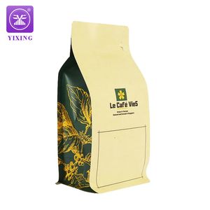 Yixing Packaging Biodegradable Recycalable Eco-Friendly Kraft Paper Coffee Bag