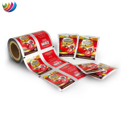 Aluminium Foil Rcpp Plastic Sauce Ketchup Packaging Printed Auto Filling Roll Film for Food