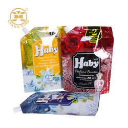 Factory Custom Printing Washing Liquid Plastic Glossy Packaging Stand up Pouch with Spout