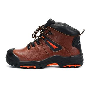 High Quality Anti Skid and Abrasion Resistant Steel Plate Steel Toe Cow Leather Work Safety Shoes